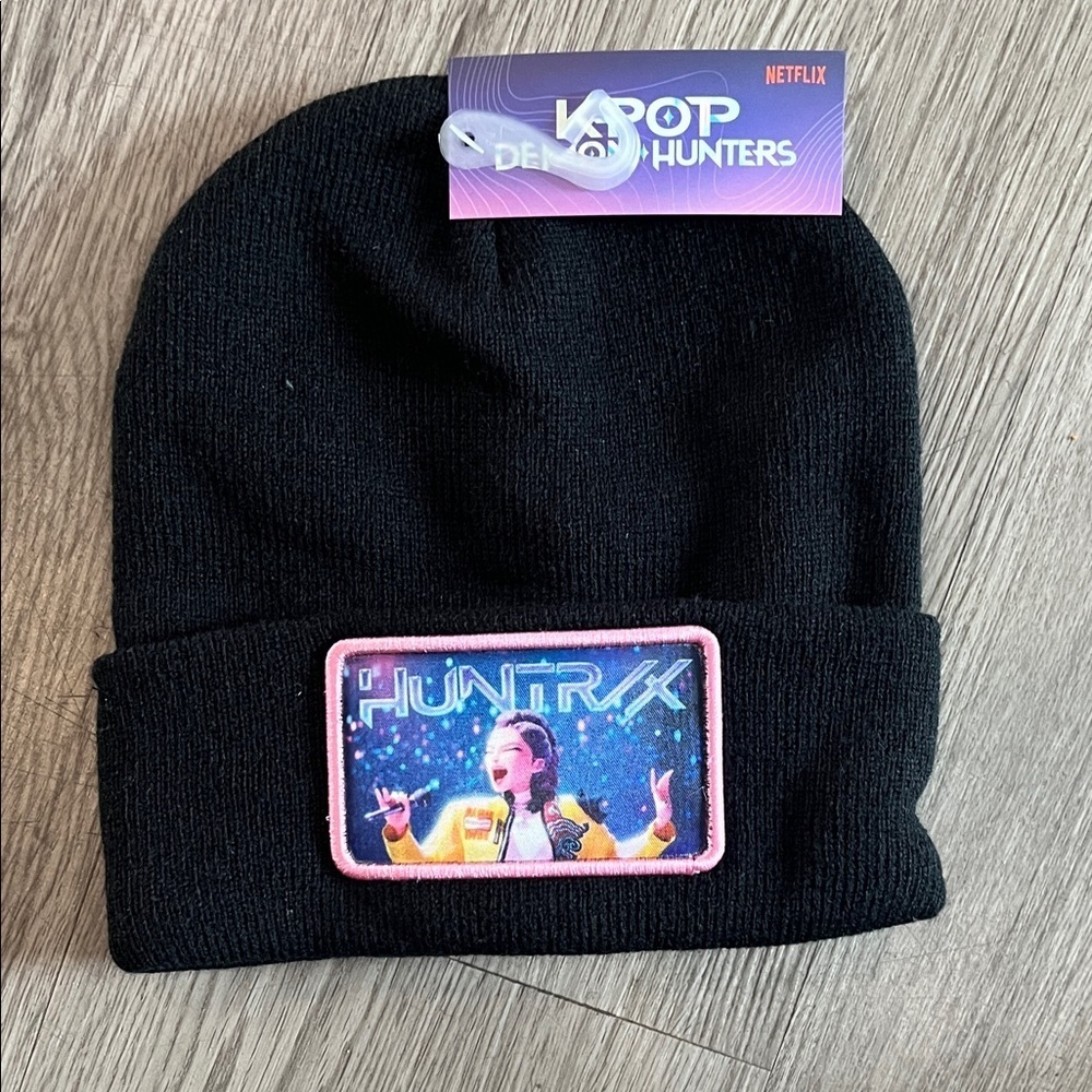Black Beanie with HUNTRX Patch k pop